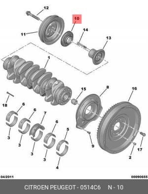 сальник к/в передний! 50x90x14\ Ford Mondeo/Transit 2.0D/2.4D 00> 0514.C6 CITROEN PEUGEOT