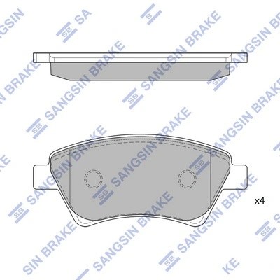 Колодки тормозные RENAULT KANGOO 01-/MEGANE II 02-/SCENIC II 03- передние SP1413 SP1413 SANGSIN