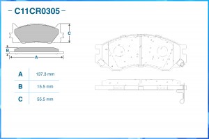 Тормозные колодки передние Low Metallic C11CR0305 C11CR0305 CWORKS
