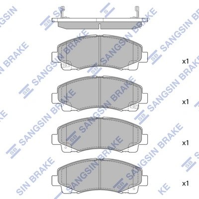 Колодки тормозные HONDA Ridgeline (05-) передние (4шт.) SANGSIN SP1470 SANGSIN