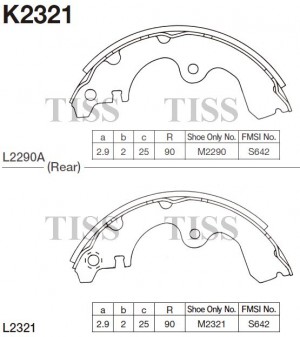 Колодки тормозные барабанные Toyota Sera 90-95,Cynos 91-99 K2321 K2321 MK KASHIYAMA