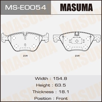 колодки дисковые передние! \ BMW F10/F11 3.0i/2.0D 10> MSE0054 MASUMA