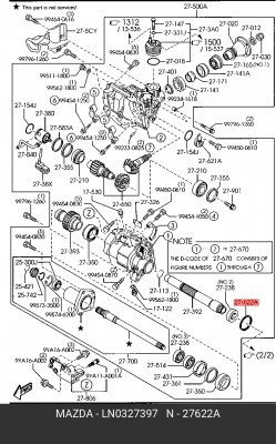 Сальник MAZDA CX-7 (07-) коробки раздаточной OE LN03-27-397 MAZDA