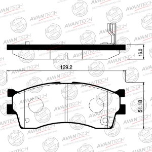 Колодки тормозные дисковые Avantech передние (противоскрипная пластина в компл.) AV076 AVANTECH