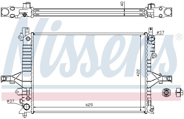 радиатор системы охлаждения! АКПП\ Volvo S60/V70/S80 2.4/2.8/2.5TDi 99-03 65553A NISSENS