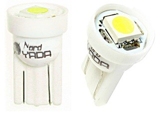 Лампа светодиодная W5W 12V 0,3W "NORD YADA" (T10-1SMD (size 5050) белый 5lm) 902398 NORD YADA