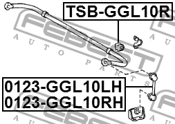 Втулка стабилизатора LEXUS RX270/350/450H AGL10,GGL15,GYL1 2008.12-2015.09 TSB-G TSB-GGL10R FEBEST