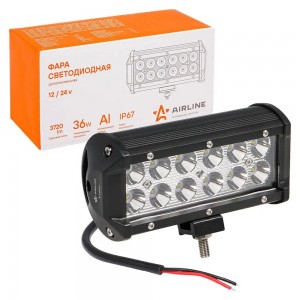Фара светодиодная "AIRLINE" 165х78х65 мм 36W 12/24V (12 LED, направленный свет,  ALED045 AIRLINE