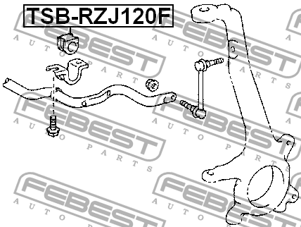 Втулка стабилизатора передняя TOYOTA LAND CRUISER PRADO 120 (02-09) TSB-RZJ120F TSB-RZJ120F FEBEST