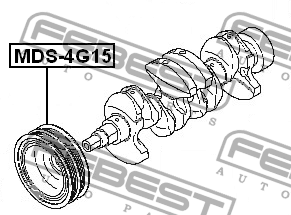 Шкив коленвала MITSUBISHI LANCER CS MDS-4G15 MDS-4G15 FEBEST