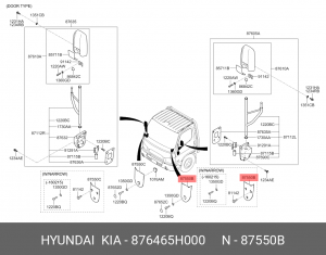 Крышка HYUNDAI HD65,72,78 зеркала бокового левого OE 876465H000 HYUNDAI KIA