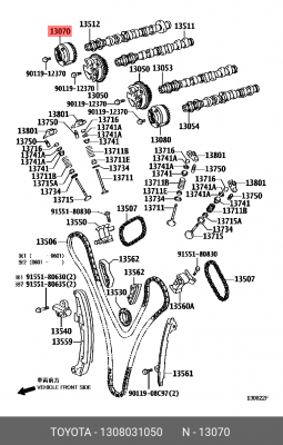 ШЕСТЕРНЯ 13080-31050 13080-31050 TOYOTA