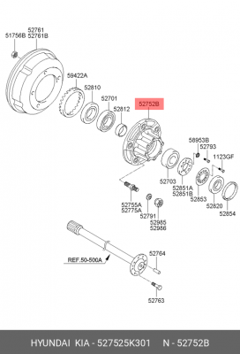 Ступица HYUNDAI HD72,78 дв.D4DB,D4DD колеса заднего OE 527525K301 HYUNDAI KIA
