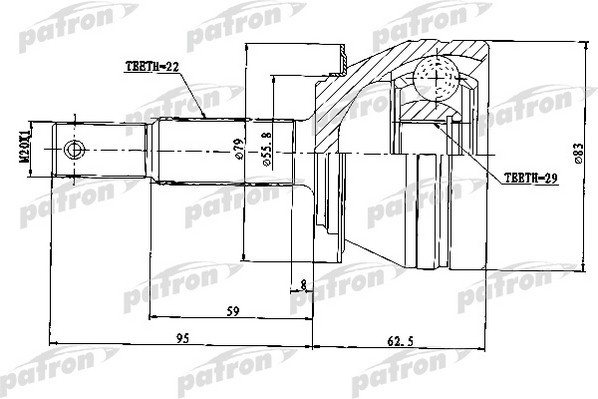 ШРУС наружн компл. PCV1234 PCV1234 PATRON
