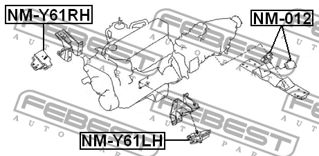 Опора двигателя NM-Y61LH NM-Y61LH FEBEST