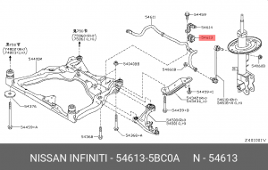ВТУЛКА СТАБИЛИЗАТОРА 54613-5BC0A 54613-5BC0A NISSAN