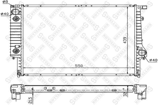 радиатор системы охлаждения!\ BMW E30 2.0-2.4TD 87-93 10-25256-SX STELLOX