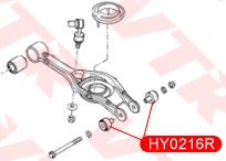 Сайлентблок поперечного рычага задней подвески, наружный HY0216R VTR