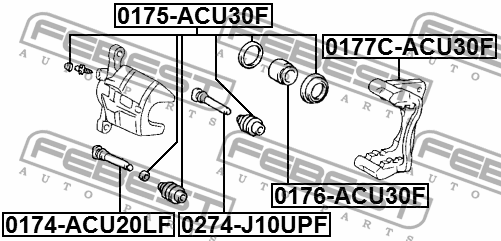 Поршень суппорта 0176-ACU30F 0176-ACU30F FEBEST