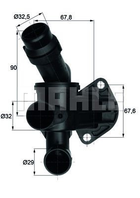 термостат! с прокладкой\ Opel Astra/Corsa/Vectra 1.4/1.6 94> TI 54 92D MAHLE KNECHT