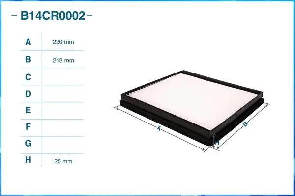 Фильтр салонный пылевой B14CR0002 B14CR0002 CWORKS