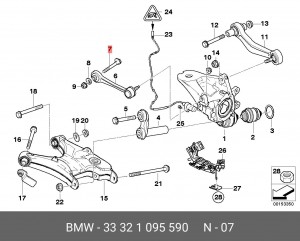 Болт BMW E53 эксцентрика заднего сход/развал верхний 33 32 1 095 590 BMW