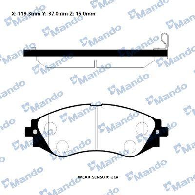 Колодки тормозные DAEWOO Nexia,Nubira CHEVROLET Lacetti (03-) передние (4шт.) MA RMPD08NS MANDO