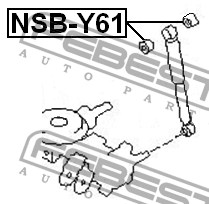 втулка амортизатора заднего верхняя!\ Nissan Patrol Y61 NSB-Y61 FEBEST