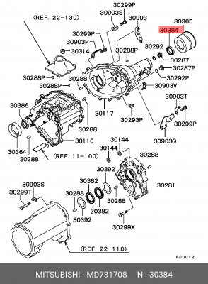 Сальник MITSUBISHI Montero,Pajero,L200,Outlander коробки раздаточной задний OE MD731708 MITSUBISHI