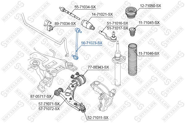 тяга стабилизатора переднего!\ Mazda 3 03> 56-71023-SX STELLOX