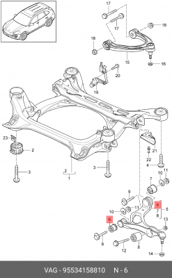 Втулка задней цапфы 95534158810 95534158810 PORSCHE