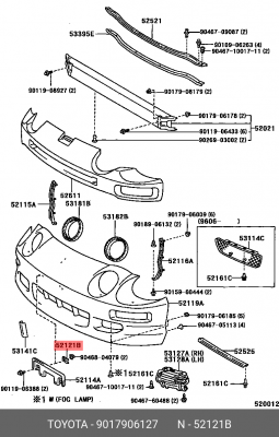 клипса! крепления форсунки омывателя фары\ Toyota Avensis 03-06 90179-06127 TOYOTA