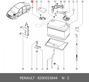 Клемма АКБ "+" RENAULT OE 8200533844 RENAULT