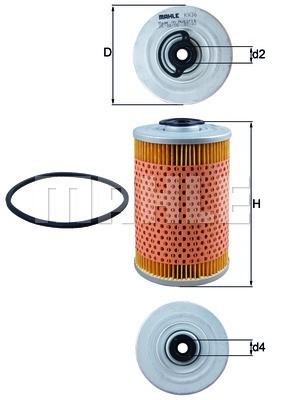 Фильтр топливный KX36D MAHLE KNECHT