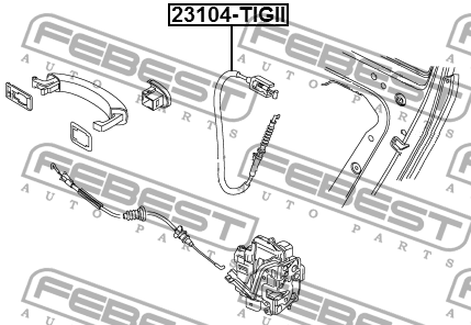 Трос внеш ручки замка двери SKODA RAPID, VW TIGUAN II 23104-TIGII 23104-TIGII FEBEST