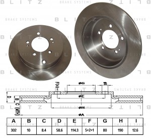 Диск тормозной задний CITROEN C-Crosser 07-MITSUBISHI Outlander/ASX 07-PEUGEOT 4 BS0243 BLITZ