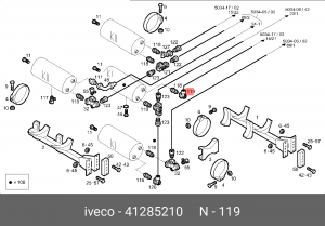 штуцер угловой! пневмосистемы 8 мм\ IVECO 41285210 IVECO