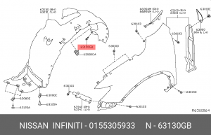 Клипса NISSAN 01553-05933 01553-05933 NISSAN