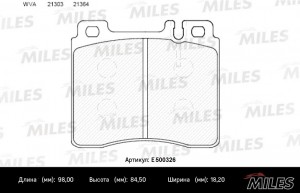 Колодки тормозные передние (Смесь CERAMIC серия PRO) MERCEDES W140 9198 (TRW GDB E500326 MILES