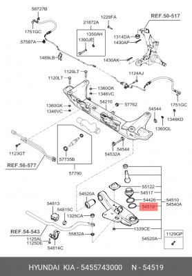 Кольцо стопорное HYUNDAI H-100 (93-) опоры шаровой OE 5455743000 HYUNDAI KIA