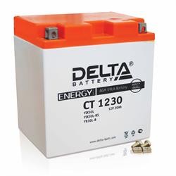 аккумуляторная батарея! +справа 12V 30Ah 300A 168х126x175 moto AGM\ CT 1230 DELTA BATTERY