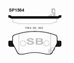 Колодки тормозные дисковые Nissan Micra/Note, Renault Clio/Logan/Duster 1.0-1.6  SP1564 SANGSIN