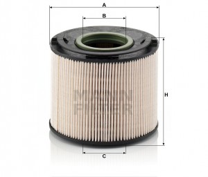 VW TOUAREG (2002>) / AUDI Q7 (2005>) 3.0 TDI /4.2 TDI PU1033X MANN FILTER