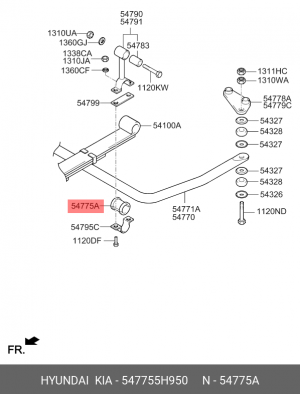 Втулка стабилизатора HYUNDAI County переднего OE 547755H950 HYUNDAI KIA