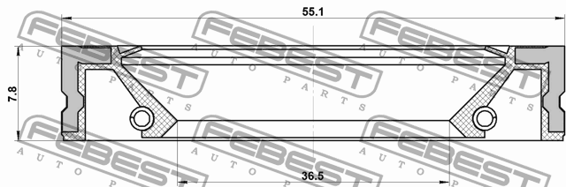 Сальник TOYOTA Avensis (03-08),Caldina (97-05),Crown (05-) насоса масляного FEBE 95GFZ-38550808R FEBEST