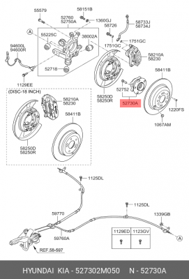 Ступица HYUNDAI Genesis coupe (08-) задняя OE 527302M050 HYUNDAI KIA