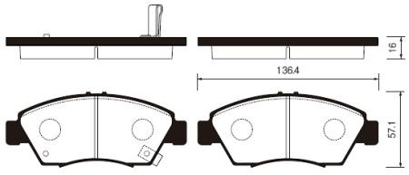 Колодки тормозные дисковые Honda Civic 1.3i-1.6i &16V 91-01 SP1221 SP1221 SANGSIN