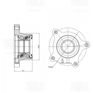 Ступица Toyota Land Cruiser Prado (02-)/Land Cruiser Prado (09-) (задн. лев. с п MR1898 TRIALLI