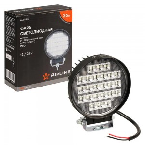 Фара светодиодная "AIRLINE" 112х112х47 мм 36W 12/24V (24 LED, рассеянный свет, к ALED105 AIRLINE