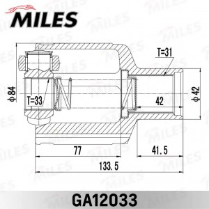 ШРУС внутренний правый RENAULT DUSTER 2011- GA12033 GA12033 MILES